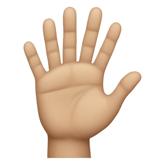 hand with fingers all closed together, to front sticker