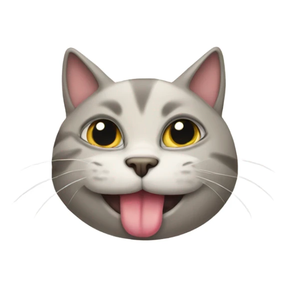 tired cat with tongue out sticker