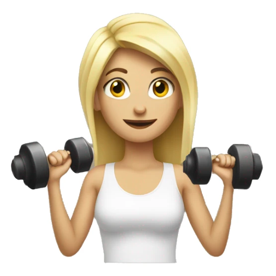 Blonde girl with dumb bells sticker