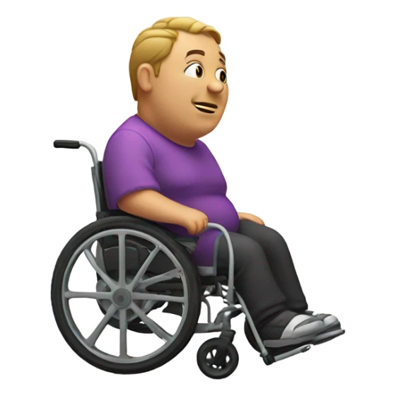 Fat person in wheel chair sticker
