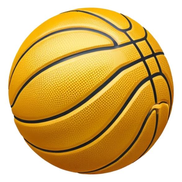 Shiny golden basketball with reflective surface sticker