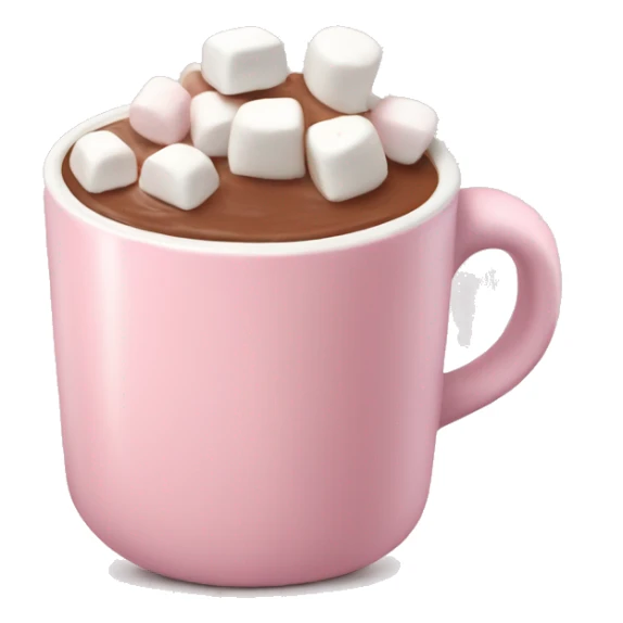 Light Pink mug of hot chocolate with marshmallows  sticker