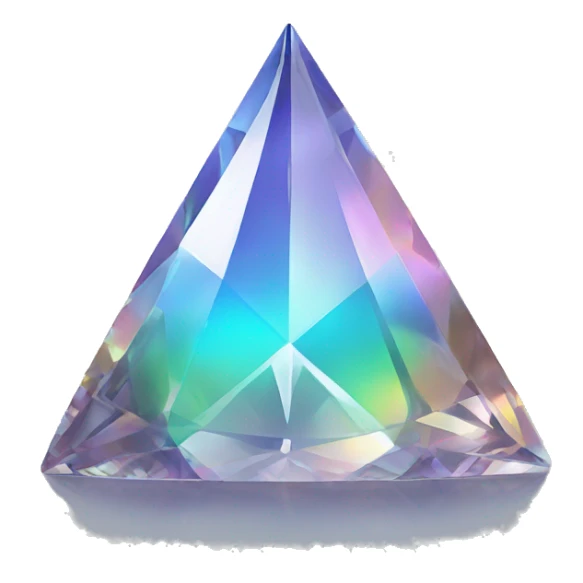 Pyramid-shaped 56-carat iridescent diamond crystal sticker