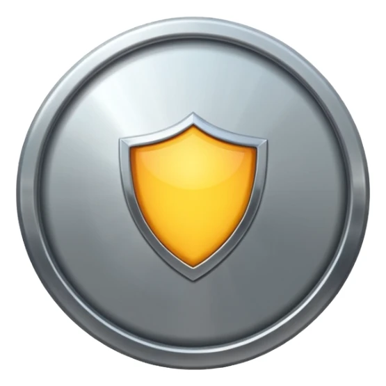 generate a ultra realistic shiny steel shield sticker