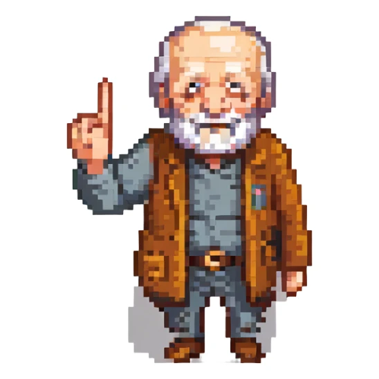 an old man giving the middle finger sticker