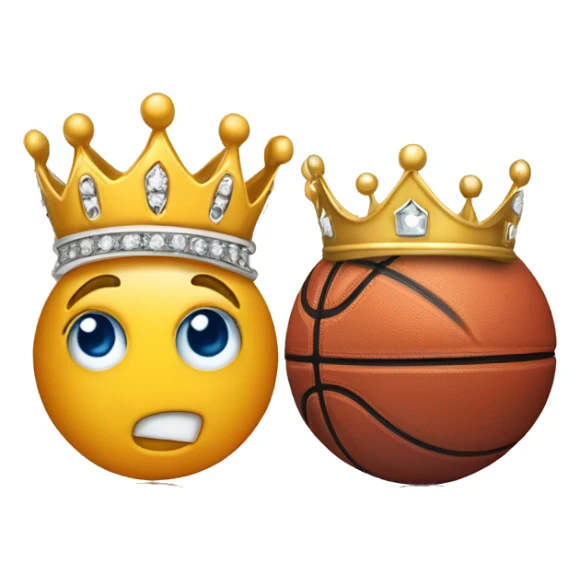 Basketball with a crown on top and a diamond meclacke with no face  sticker