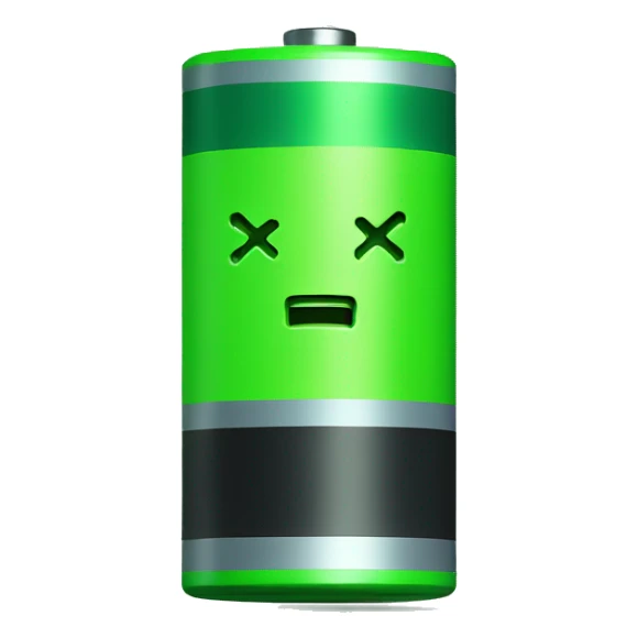battery with 75% capacity in green with a neon green C sticker