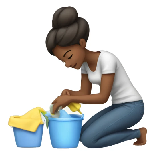 Mom cleaning baby sticker