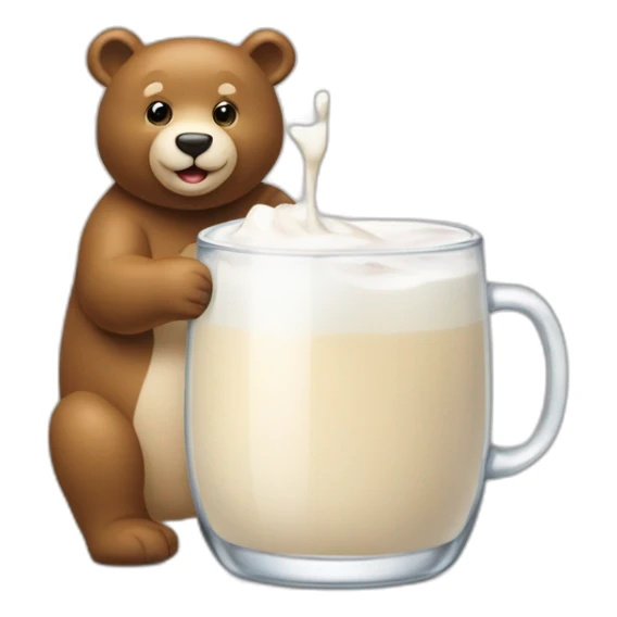 Ours qui boit un verre de lait sticker