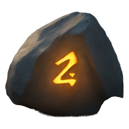glowing runes carved into giant rock sticker