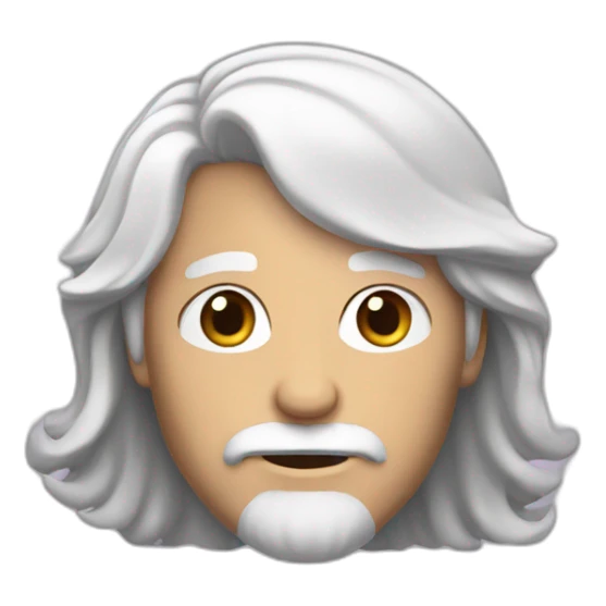 Man with long white hair, he has brown beard sticker