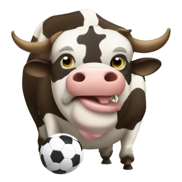 Fat cow with football sticker