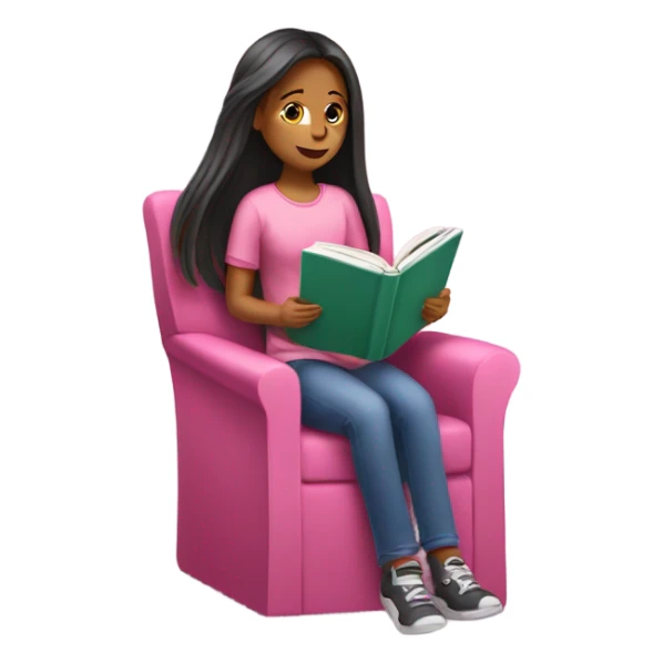 Girl reading pink Book  sticker