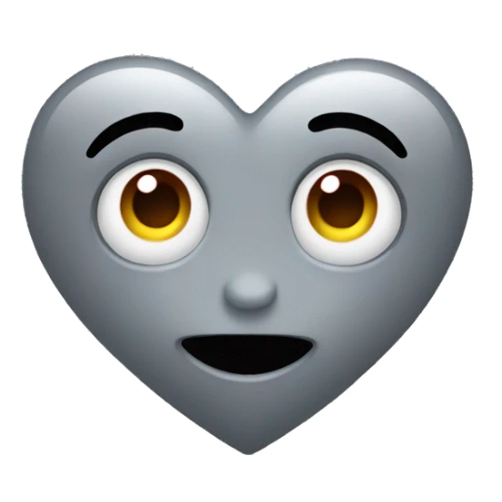 Grey heart with heart eyes  sticker