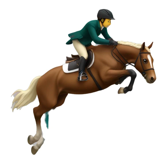A rider on a horse jumps over a barrier sticker