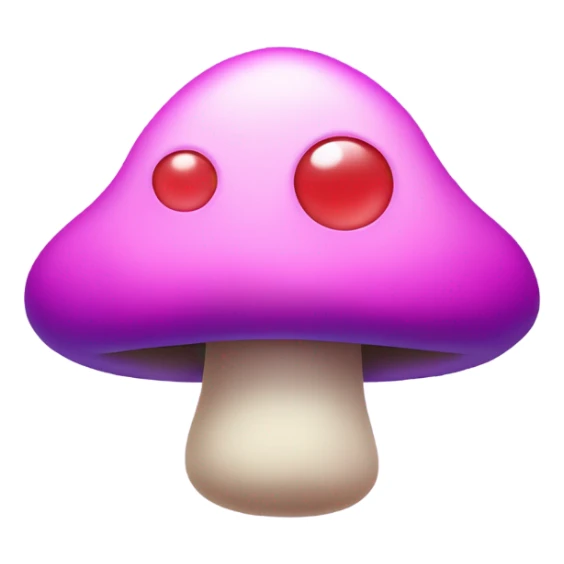 Pink and purple mushroom with heart eyes sticker