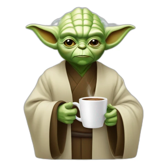 maitre yoda qui boit du café sticker