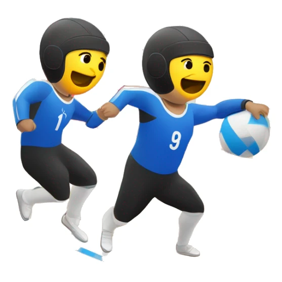 goalball paralímpico, tirado al piso parando el balon con el estomago  sticker