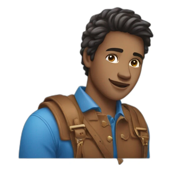 Un jeune homme,  des grands chevaux bleu +🤩 sticker