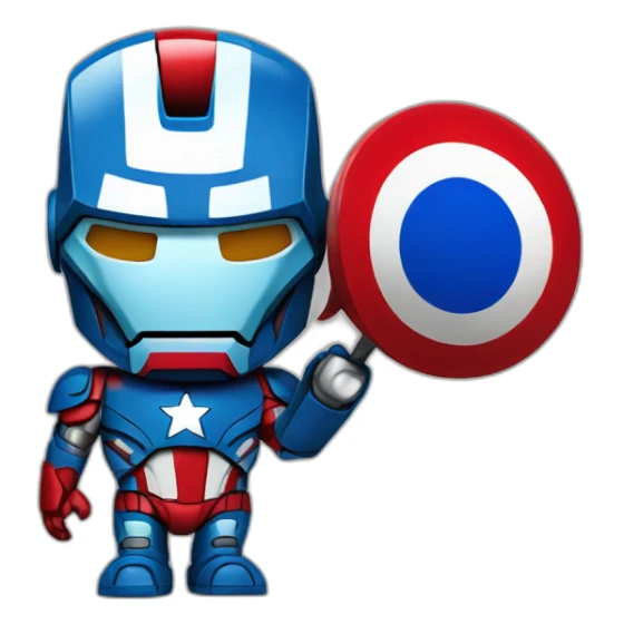 Iron man with french flag colors sticker