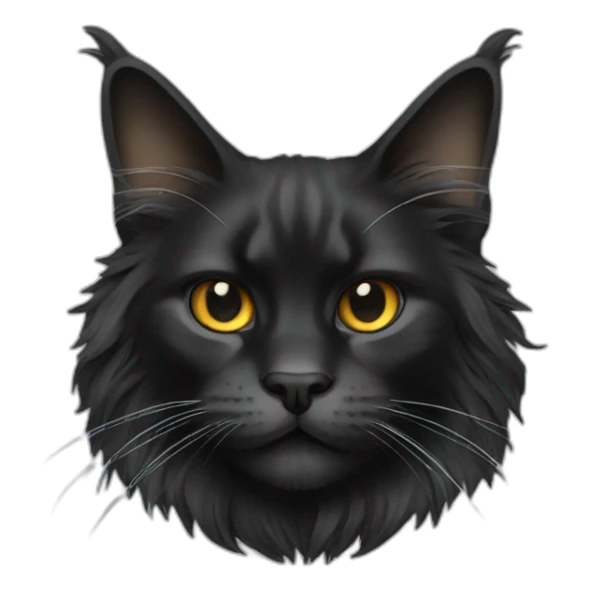 Black smoked maine coon head sticker