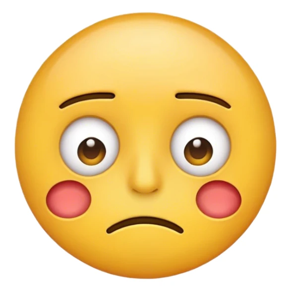 Standard round yellow face emoji with hungover expression and tired eyes sticker