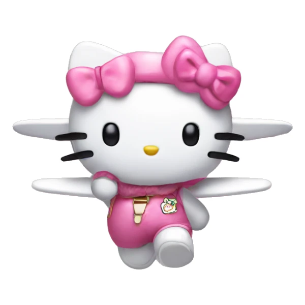 Hello kitty with flight  sticker