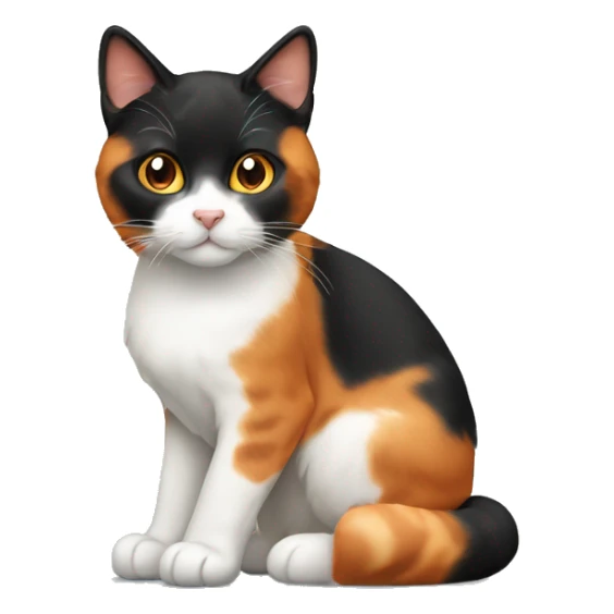 A orange, white, and black calico cat sticker
