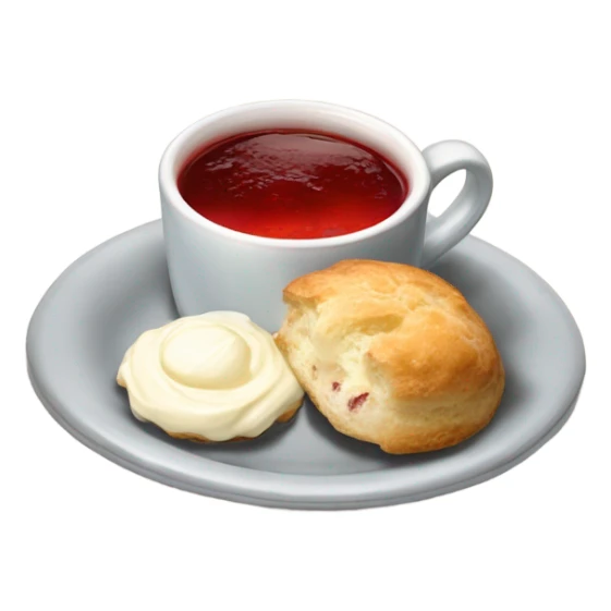 English tea with scone with cream and jam sticker
