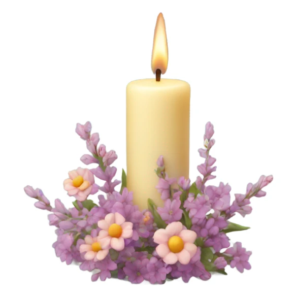 Wax candles with flowers on them sticker