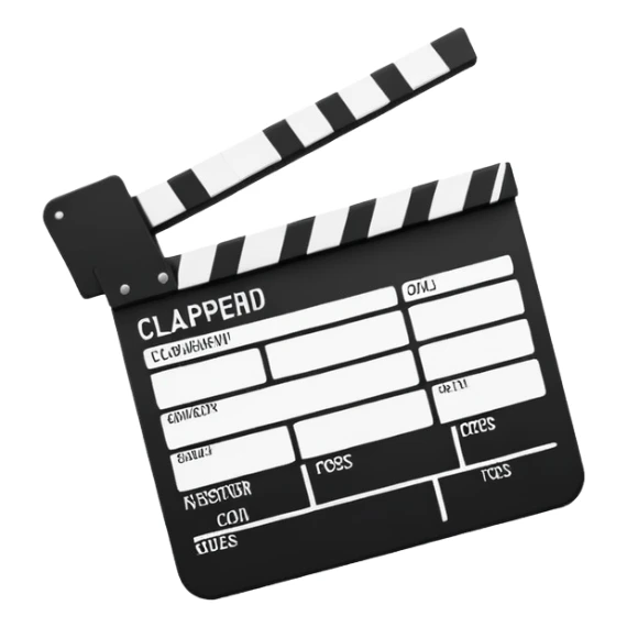 ultra simplified clapperboard, pure geometric abstraction, black and white, absolute minimum details sticker