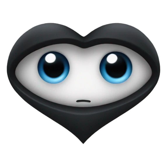 A black heart with simple eye in the middle  sticker