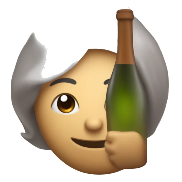 A tipsy hearth holding a wine bottle, looking off-balance in a soft, dreamy blur sticker
