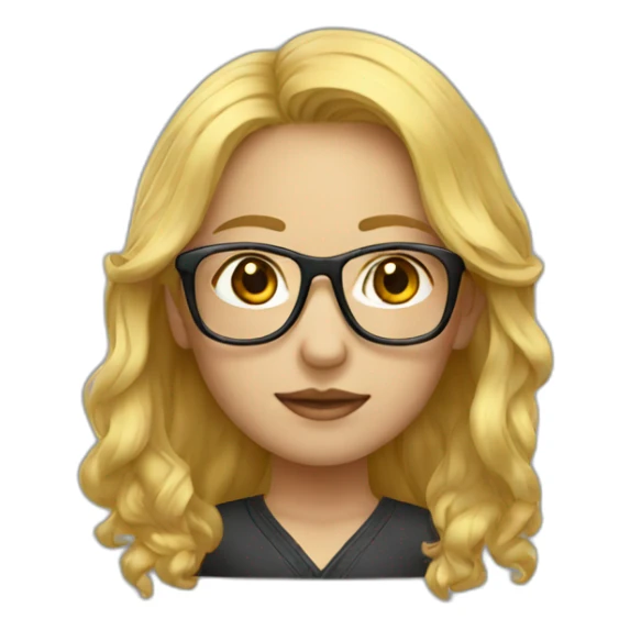 Golden hair-glasses-Chinese-female sticker