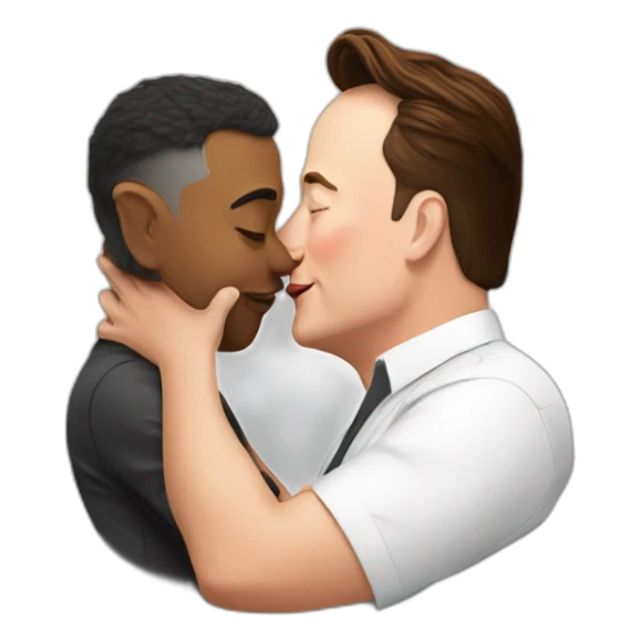 Modi ji kissing Elon musk sticker