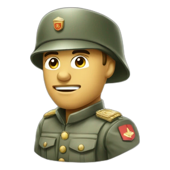 Soldat qui baisse la tête avec une larme qui coule sticker