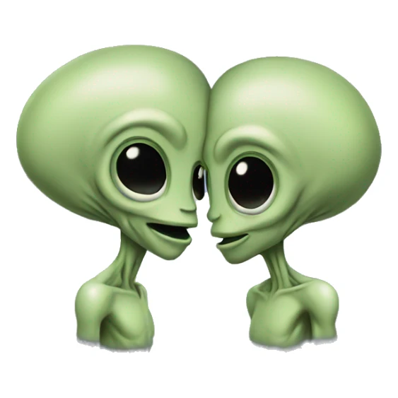 aliens kissing sticker