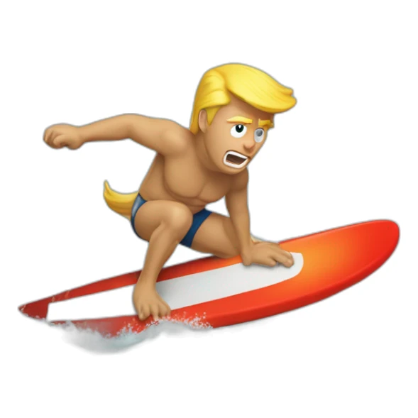 donal trump qui chevauche un tirex qui fais du surf sticker