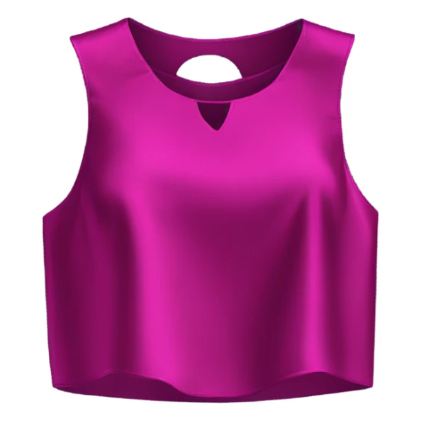 Realistic magenta cut out silk crop top blouse. sticker