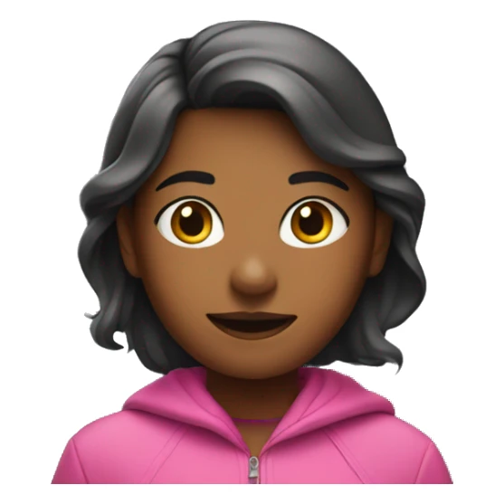 Girl in pink sking in front of a mountain  sticker