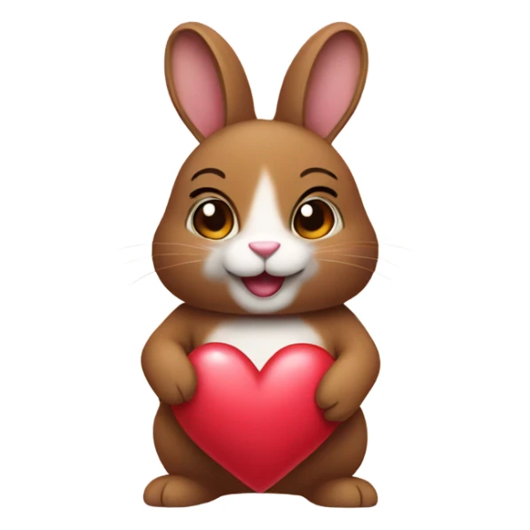 Brown dutch bunny holding a heart  sticker