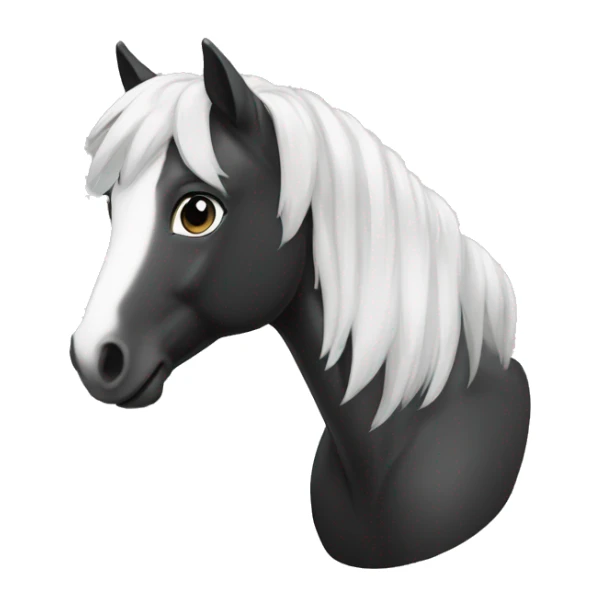 tête de poney petit avec des tâche blanc et noir sticker