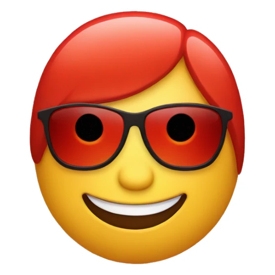 smile face with sunglasses red face sticker