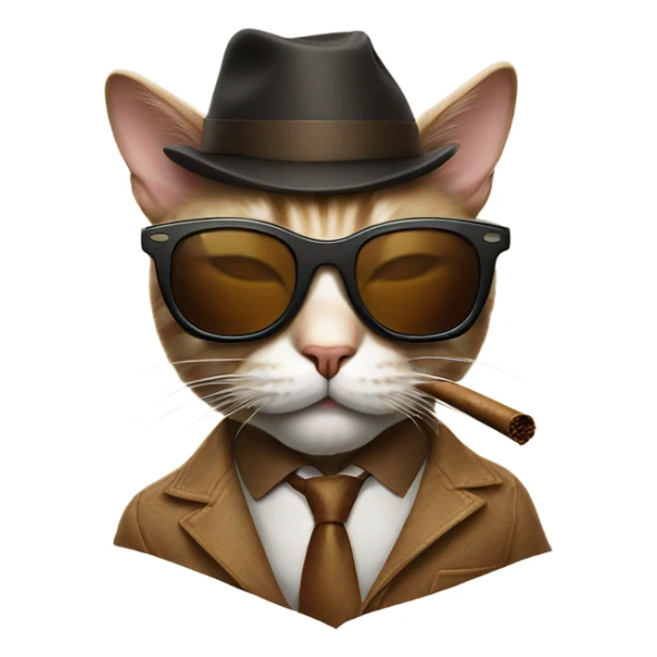 Cat with sunglasses and cigar sticker