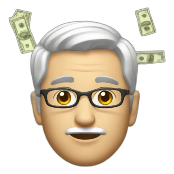 A man with lot of money sticker