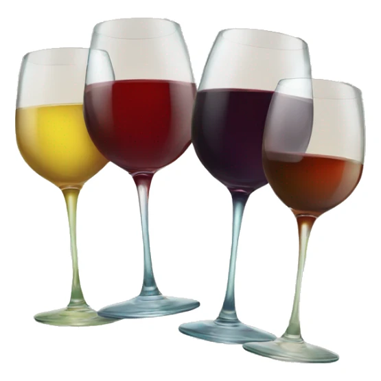 Four glasses of wine different colors sticker