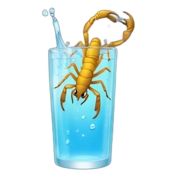 scorpion insect bigs in a glass of water sticker