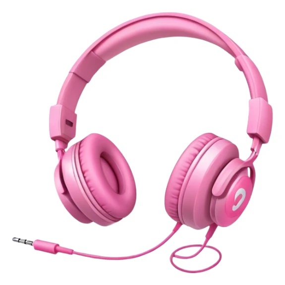 Pink headphones with pink bows emoji sticker