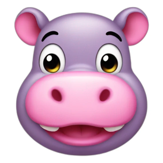 cute pink hippo showing his tongue outside sticker