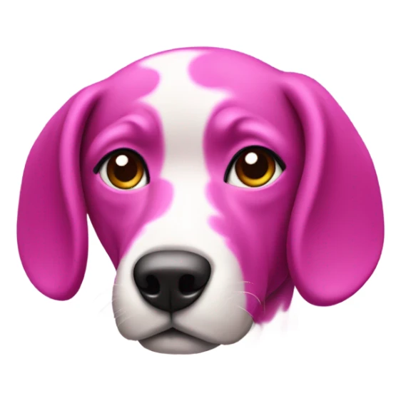A dog with pink skin and magenta spots  sticker